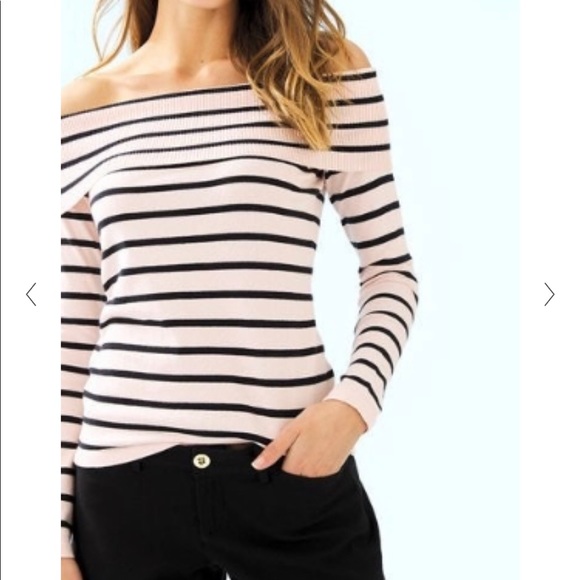 NWT LILLY PULITZER off-the-shoulder Clarette sweater XL - Picture 1 of 14